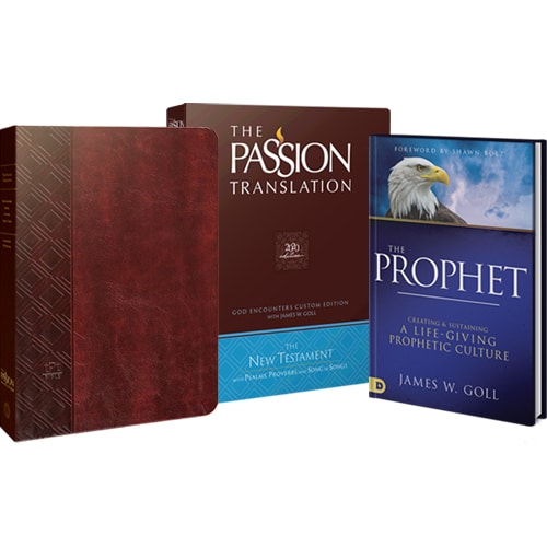 The Passion Translation Bible and The Prophet Hardcover Book