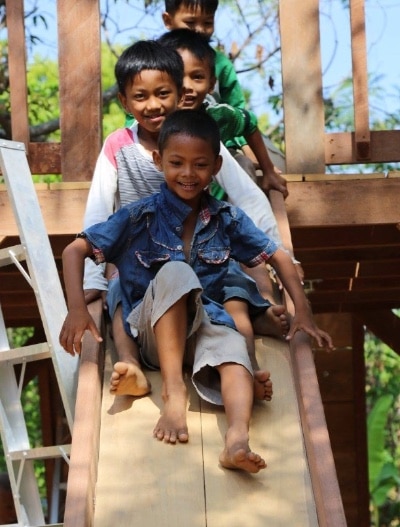 Children on slide