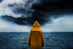 Person Looking at Storm